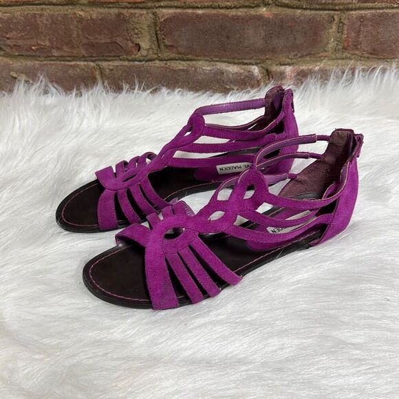 Steve Madden Women’s Magenta Pink Gladiator Leather Sandal Size 8 - Picture 3 of 9